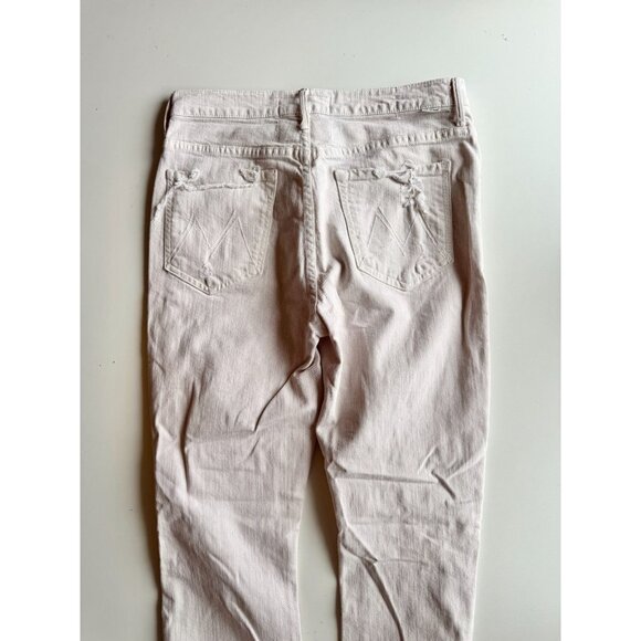 MOTHER The High Waisted Rascal Ankle Soft Pink Slim Straight Leg Jeans, Size 30 - Picture 9 of 15